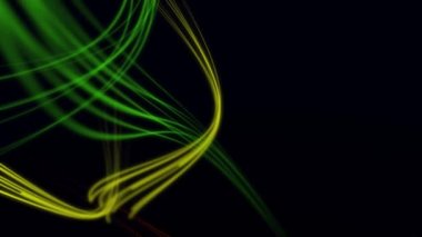 Mavi, aqua ve sorunsuz eğriler parlayan turkuaz dolaşımda bir siyah arka plan üzerine. 