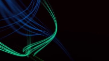 Mavi, turkuaz yeşil kırmızı ve yeşil parlayan eğrileri sorunsuz kireç dolaşımda bir siyah arka plan üzerine. 