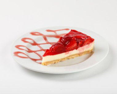 Peynirli kek çilekli jöle ile