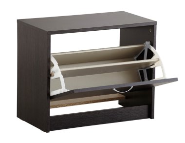 Beyaz izole ayakkabı kabine. 