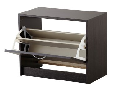 Beyaz izole ayakkabı kabine. 