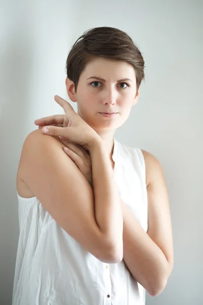 Short hair young woman — Stock Photo, Image