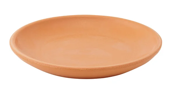 Clay talíř izolované na bílém. — Stock fotografie