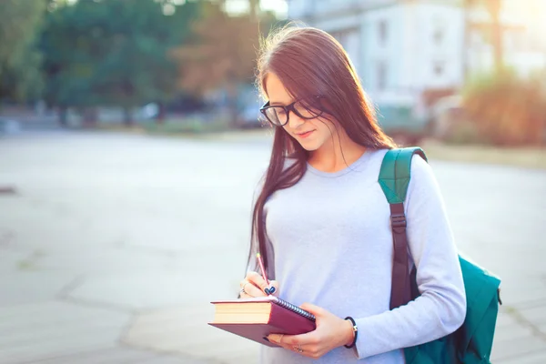 Uma foto de um estudante universitário étnico estudando no campus — Fotografia de Stock