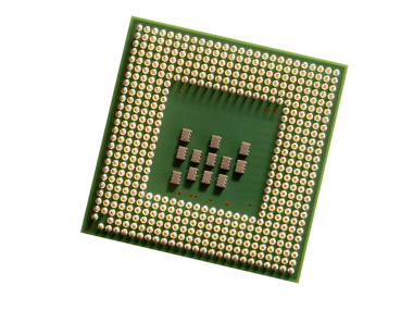 Yüksek teknolojili bir laboratuvarda bir işlemcinin Macro Stüdyo Çekimi. Bir laboratuvara yerleştirilen ve karmaşık yarı iletken tasarımını gösteren çok detaylı bir işlemci waffle 'ının makro çekimi..