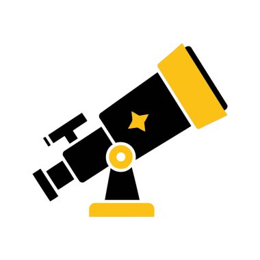 teleskop simgesi, basit vektör illüstrasyonu