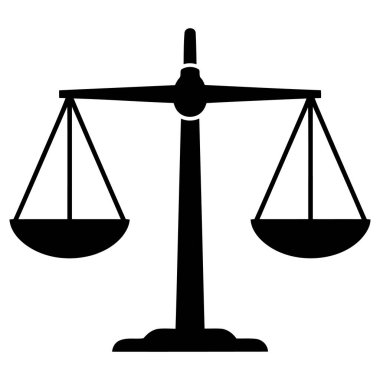 Yargıç simgesinin ölçeği, vektör illüstrasyonu