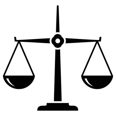 Adalet simgesi ve vektör illüstrasyonunu dengele