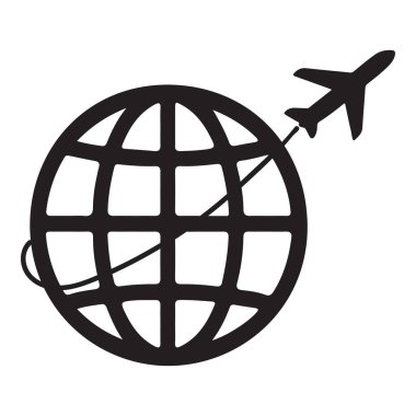 Dünyayı bu ikonik seyahat vektörüyle keşfetmek, uluslararası maceraları, seyahat acentelerini ve küresel bağlantıları sergilemek için mükemmel. Basit ve çarpıcı bir grafik..