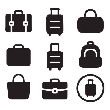 Web siteleri ve uygulamalar için çok yönlü seyahat simgeleri. Seyahat acenteleri ve bloglar için mükemmel. Bu simgeler her macera için bavulları, sırt çantalarını ve çantaları temsil ediyor..