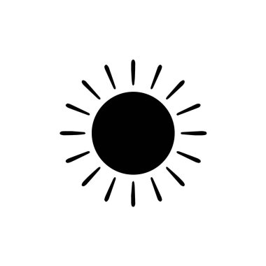Basit, modern bir güneş çizimi. Tasarımlarınıza sıcaklık ve ışık eklemek için bu güneşli grafiği kullanın. Hava, yaz, seyahat ya da olumlu mesajlar için mükemmel.