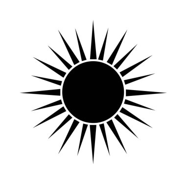 Enerji, ısı ve yaz titreşimlerini çağrıştıran parlak güneş; hava tahminleri, yaz promosyonları, markalaşma ve yaratıcı projeler için ideal.