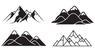 İlham verici dağ silsilesi logolar, markalaşma veya çevre projeleri için temiz ve modern bir görünüm sağlıyor. Açık hava macerası ve doğa temalı tasarımlar için mükemmel..