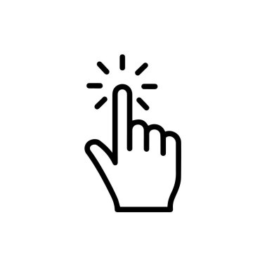 Web ve mobil uygulaması tasarımı, parmak logo kavramı için beyaz arka plan üzerinde izole parmak simge vektör