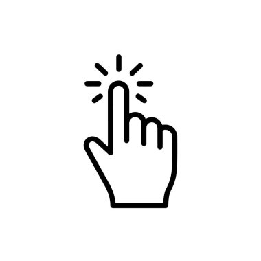 İmleç simgesi olan bir el. ince çizgi tasarımı
