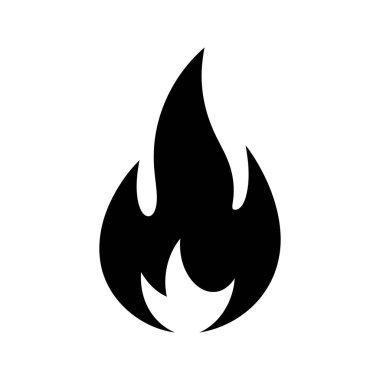 ateş alev vektörü ikon tasarım şablonu illüstrasyonu