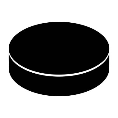 Buz hokeyi topu vektör ikonu. Siyah illüstrasyon beyaz arkaplanda izole edildi. grafik siyah web sembolü.