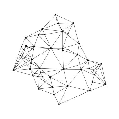 abstract polygonal geometric shape. connected lines and dots.