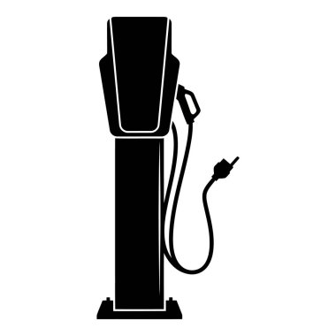 Elektrikli Araç Şarj İstasyonu Silueti, EV Şarj Simgesi, Alternatif Enerji Sembolü