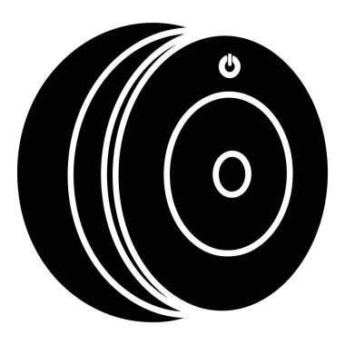 Robot Süpürge Silueti, Otomatik Temizleme Aygıtı Simgesi, Akıllı Ev Otomatik Sembolü