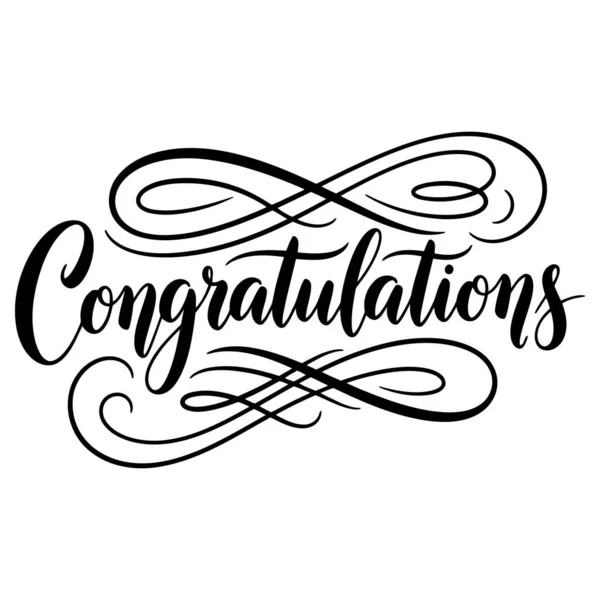 Congratulations Typography Design, Calligraphic Congratulations Vector, Elegant Greeting Calligraphy