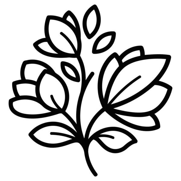 Çiçek Vektörü, Minimalist Çiçek İllüstrasyonu, Çiçek Simgesi