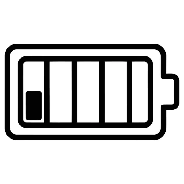 Düşük Batarya Simgesi Vektör İllüstrasyonu. Güç Sembolü, Elektronik Aygıt Yükleme Seviyesi.