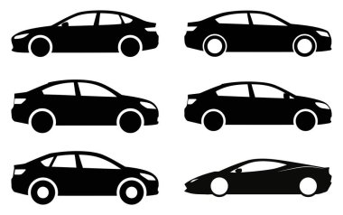 Araba Siluetleri, Araç Simgeleri, Modern Otomobil Taslakları