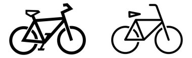 Bisiklet Simgesi Seti, Bisiklet Vektörü İllüstrasyonu, Minimalist Bisiklet Çizimi