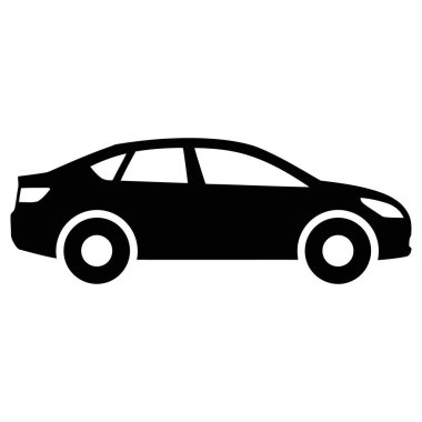 Sedan Araba Silüeti Vektör Resimleri - Otomobil Taşıma Simgesi İzole Edildi