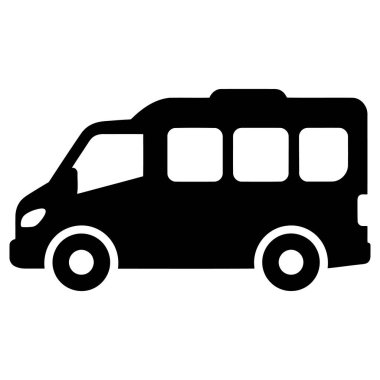 Beyaz Arkaplanda İzole edilmiş Van Simgesi: Ulaşım, Araç ve Araba.