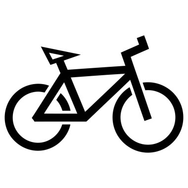 Bisiklet Simgesi Vektör İllüstrasyonu. Beyazın Üzerinde Siyah Bisiklet Sembolü.