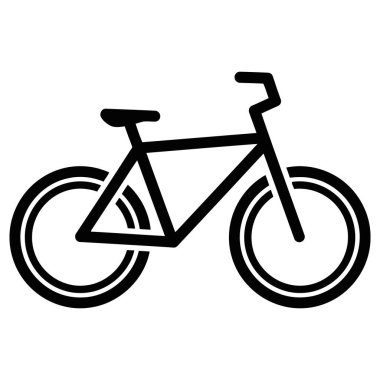 Basit Siyah Bisiklet Vektörü Ticari Kullanım için Beyaz Arkaplanda İzole Edildi
