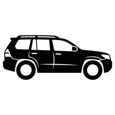 Araç Araç Silueti Otomotiv Tasarımları için Beyaz Arkaplan 'da izole edildi