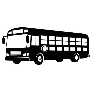 Okul Otobüsü Vektör İllüstrasyonu, Ulaşım Simgesi, Okula Dönüş Konsepti.