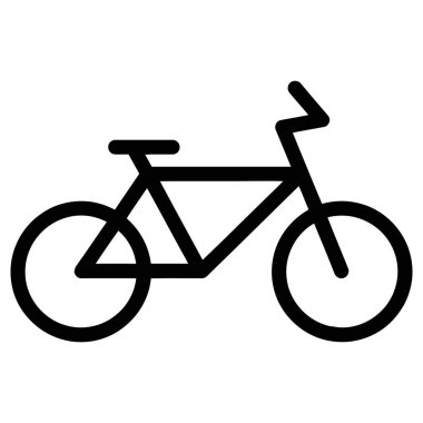 Ulaşım, Spor ve Yeşil Yaşam İçin Minimalist Bisiklet Simgesi İllüstrasyonu