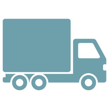 Teslimat Kamyonu Vektör İllüstrasyonu, Kargo Minibüsü, Modern Ulaşım Lojistik Konsepti.