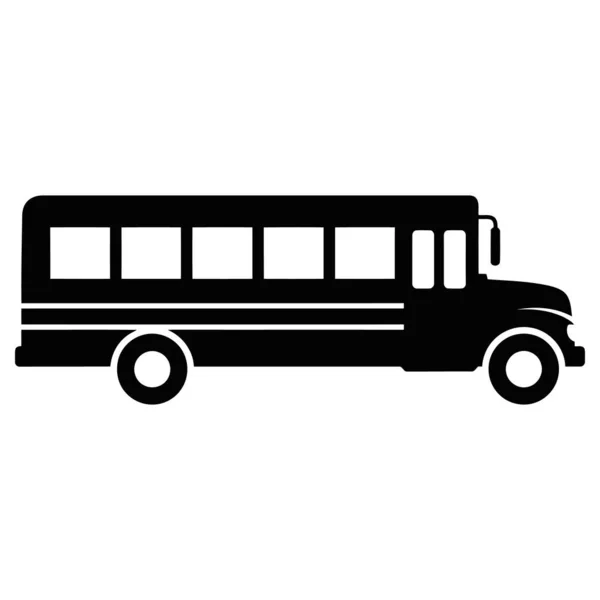 Okul Otobüsü İllüstrasyonu, Basit Siyah Silüet Taşıma Aracı Grafiksel Simgesi