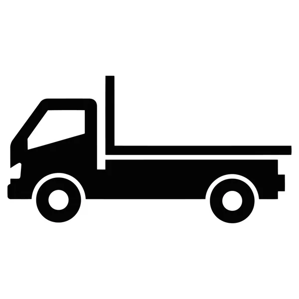 Flatbed Kamyon Simgesi Vektör İllüstrasyonu, Ticari Taşımacılık Sembolü, Beyazda İzole Edildi.