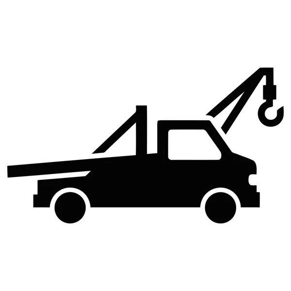 Çekici Araç Simgesi İllüstrasyonu, İzole Edilmiş Siyah Vektör Tasarımı