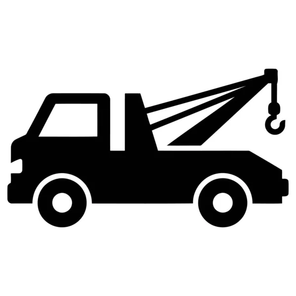 Siyah Siluet Çekici Vektör İllüstrasyonu Beyaz Arkaplanda İzole Edildi