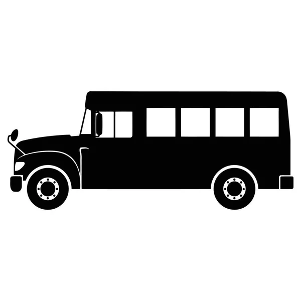 School Bus Silhouette Vector Illustration, Public Transportation Vehicle Icon Graphic Art
