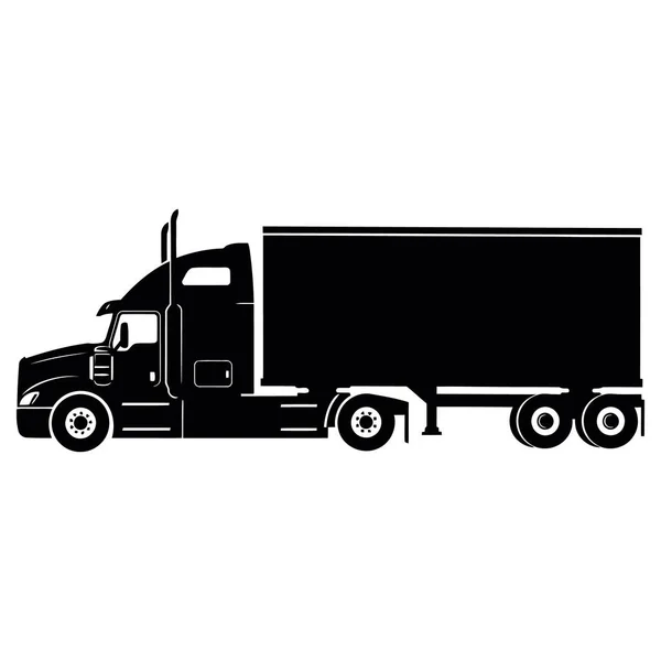 Semi-Truck Vector Illustration, Commercial Transport, Transportation, Freight Logistics, Isolated On White