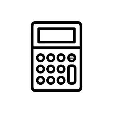 Matematik, iş, finans ve muhasebe için basit bir taslak hesap makinesi simgesi. Dijital arayüzler ve web tasarımı için mükemmel.