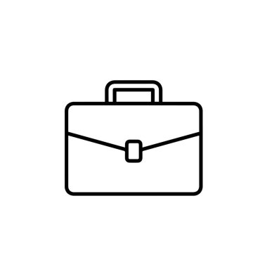 Bir evrak çantasının temiz bir vektör ana hatları simgesi. İş, profesyonellik, iş ve belgeleri temsil ediyor. Uygulamalar, web siteleri ve şirket tasarımları için ideal.