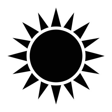 Güneş simgesi, vektör illüstrasyonu.