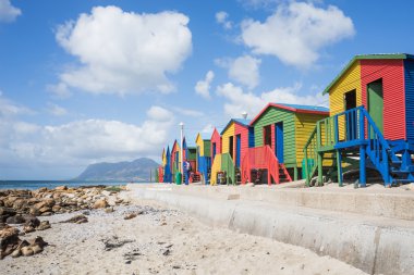 Colorful beach houses  clipart