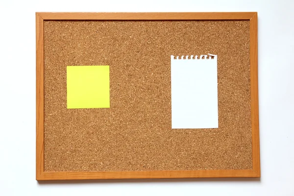 Cork kurulu kağıt kayda göre beyaz arka plan ile