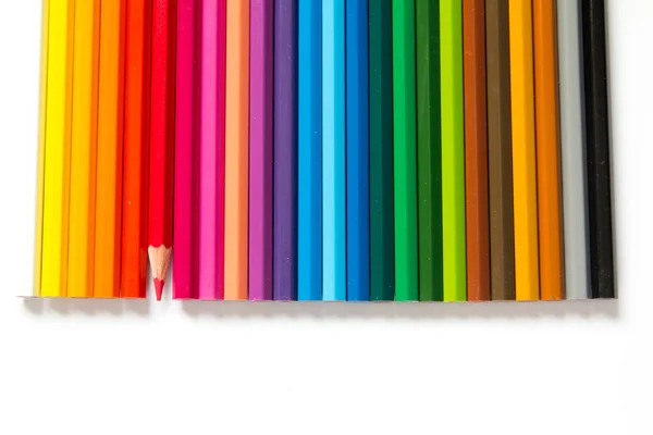 Color pencil on white background — Stock Photo, Image