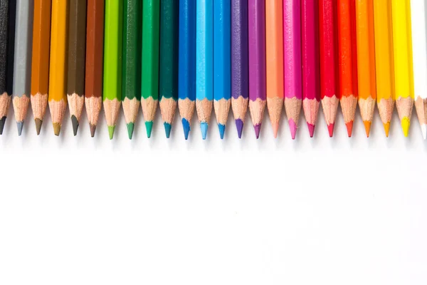Színes ceruza fehér háttér — Stock Fotó